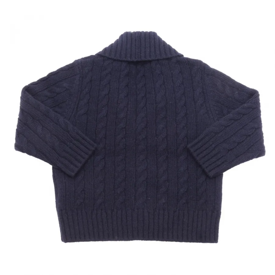 3044AL cardigan bimbo boy IL GUFO kids wool sweater blue