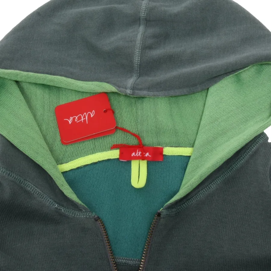 B3668 maglione uomo ALTEA felpa verde con zip sweatshirt men