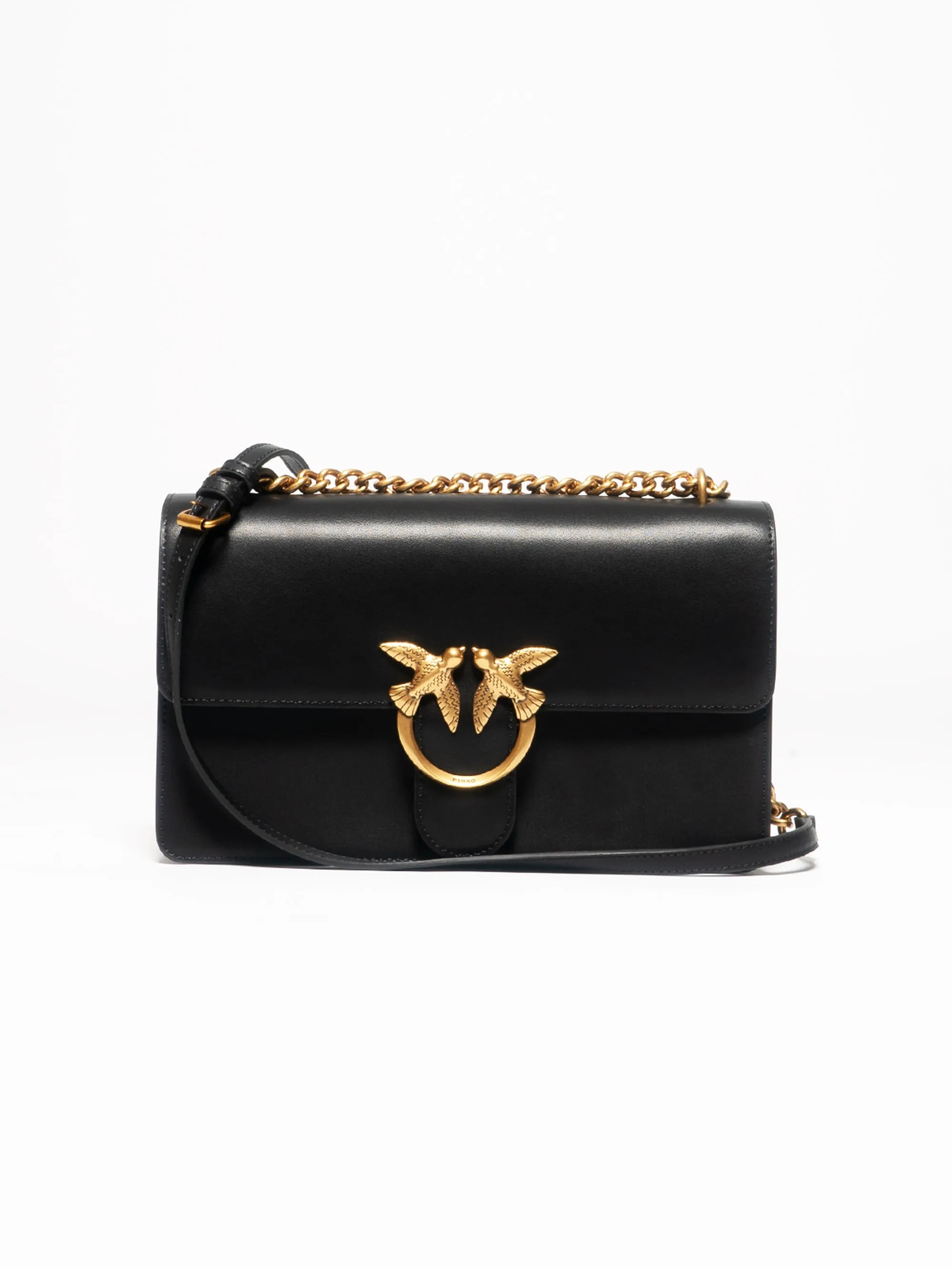 Borsa in Pelle Mano Seta a Tracolla Nero