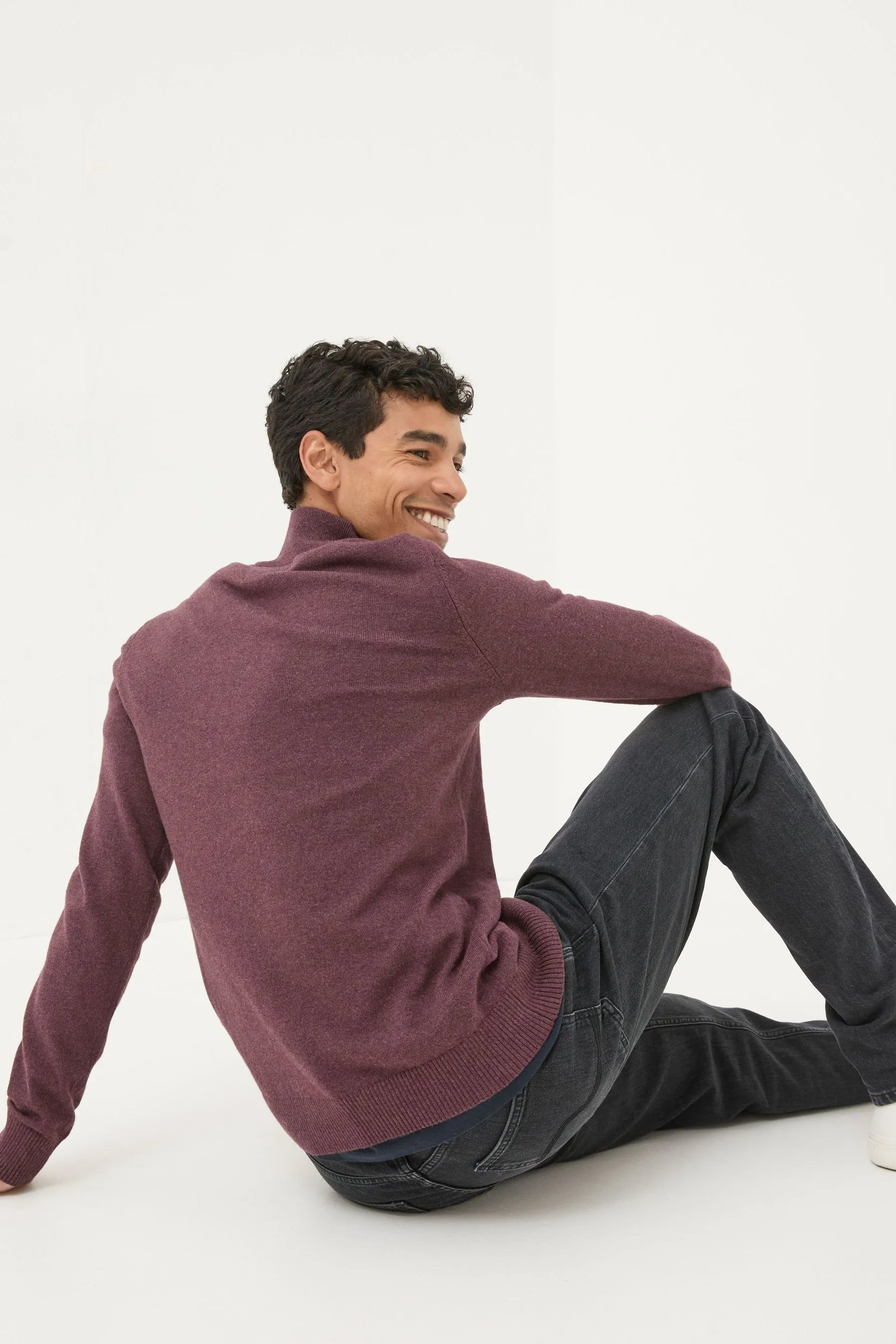 FatFace - Maglione in cachemire e cotone a collo alto    
