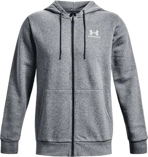 FELPA DA UOMO UNDER ARMOUR ESSENTIAL FZ HOOD PITCH GRAY MEDI 1373881 0012