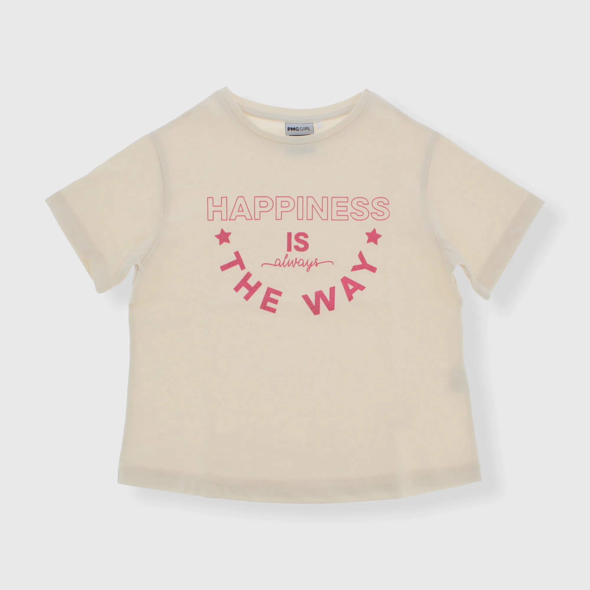 Maglietta in jersey da bambina, BEIGE            