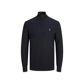 Maglione mezza zip taglie forti jack jones uomo blu