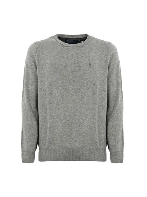POLO RALPH LAUREN     Maglione in lana con pony grigio