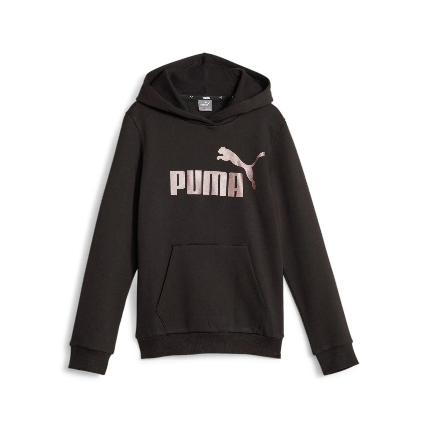 Puma felpa da ragazza con cappucio e logo grande 670310-56 nero-bronzo