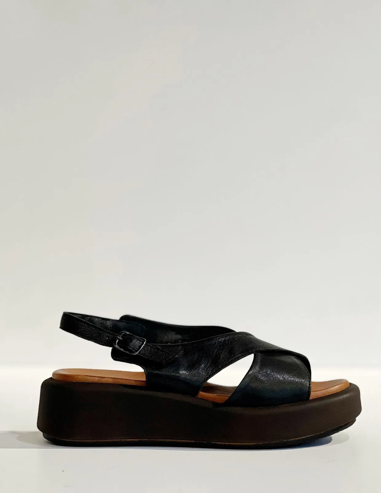 S3-1664 Sandalo Zeppa Nero  