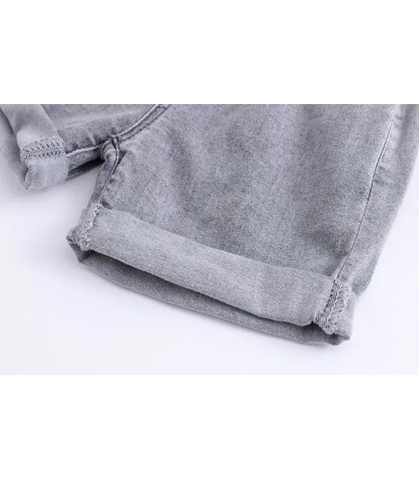 Shorts bambina in denim caramella elastico
