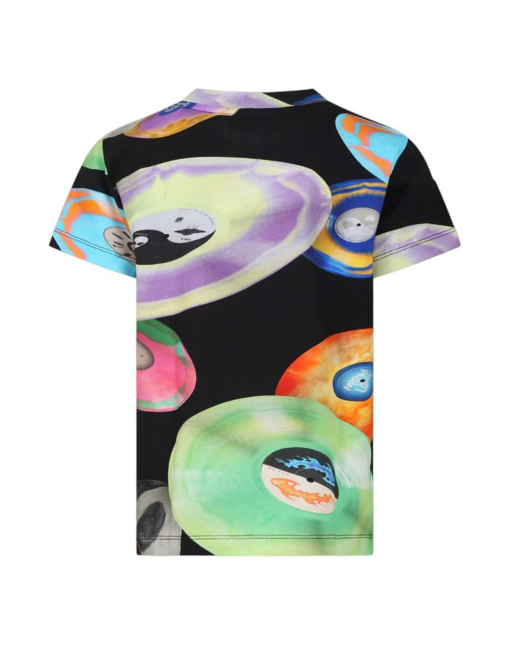 T-SHIRT CON STAMPA DISCHI MULTICOLOR