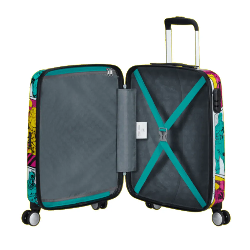 Trolley Cabina 55cm 4 Ruote Leggero 2,6kg - American Tourister Marvel Legends Avengers Pop Art