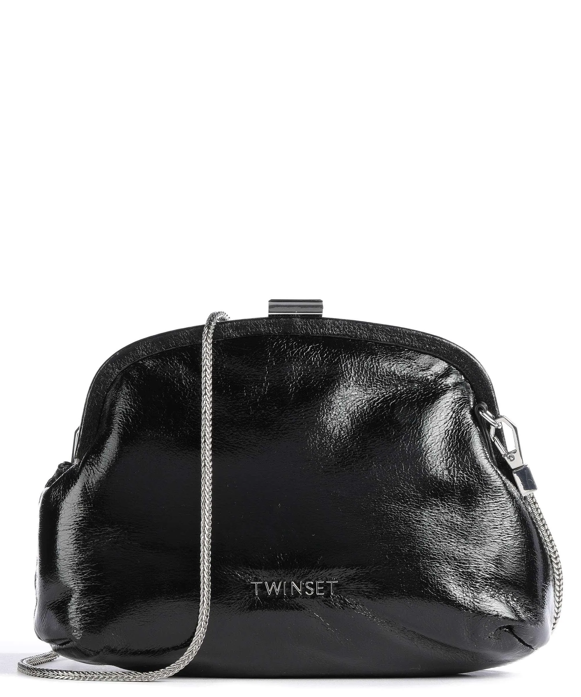  Twinset Shiny Borsa a tracolla pelle sintetica nero  